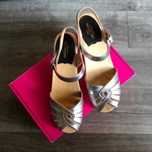 RARE Swedish HASBEENS Silver Fredrica Clogs/ Heels